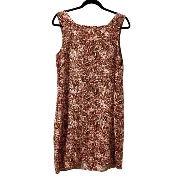 Garnet Hill Vale Linen Paisley Floral Tank Dress Size 12 - Picture 3 of 10